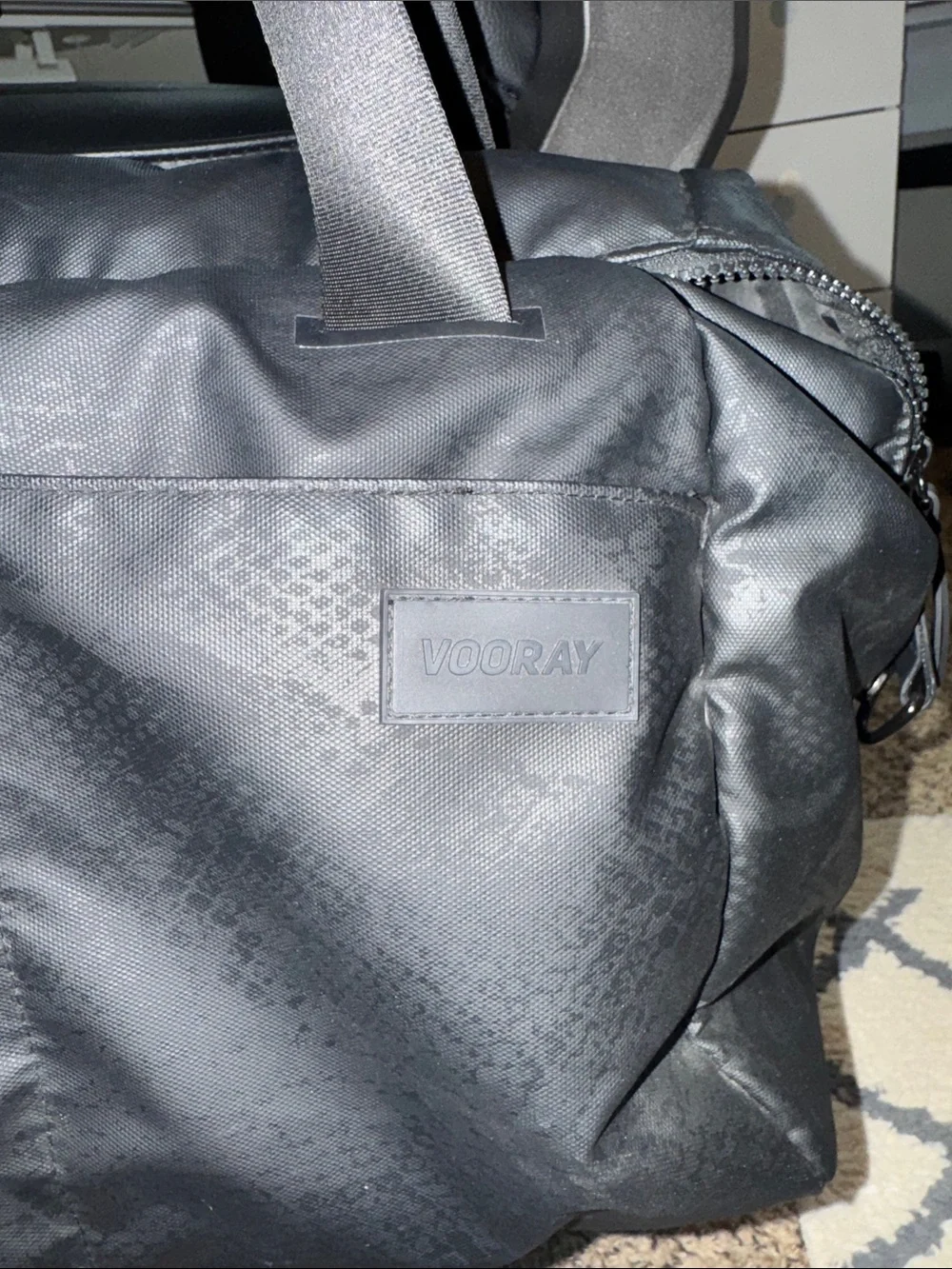 Vooray Alana Duffel Black Snakeskin
